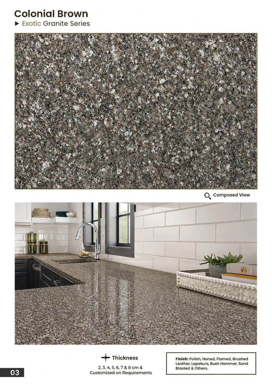 Mottled granite sett natural stone block